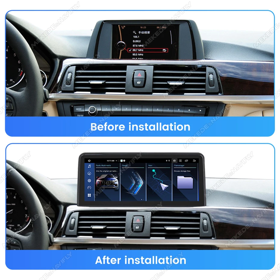 MEKEDE Android 14 Autoradio Für BMW 1 2 3 4 Serie F20 F21 F22 F30 F31 F32 F33 F34 F36 GPS Drahtlose Android Carplay Auto 4G WIFI