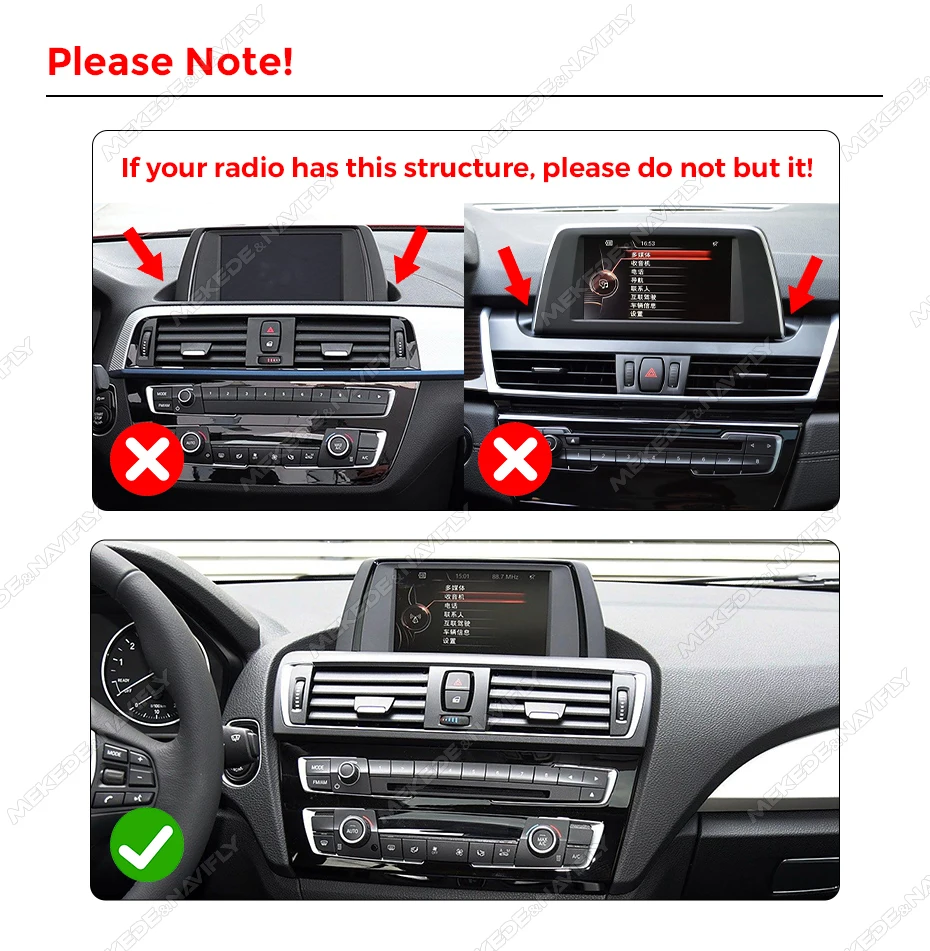 MEKEDE Android 14 Autoradio Für BMW 1 2 3 4 Serie F20 F21 F22 F30 F31 F32 F33 F34 F36 GPS Drahtlose Android Carplay Auto 4G WIFI