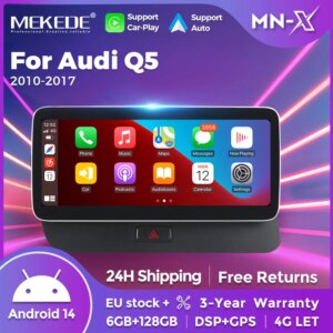 Android 14 Autoradio Für Audi Q5 2010-2017 Drahtlose CarPlay Android Auto Media Player DSP GPS BT All-in-One