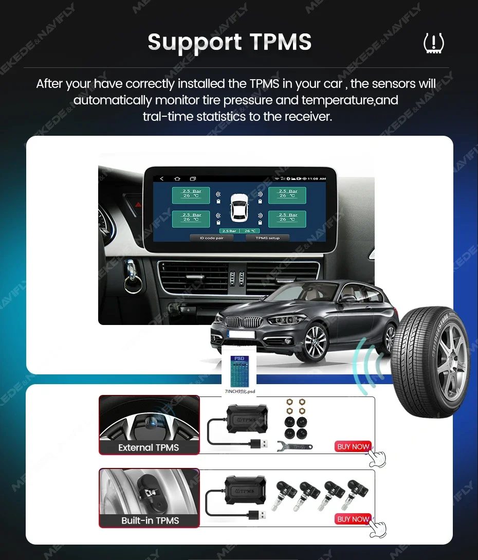 MEKEDE 4G LTE WIFI Android 14 Autoradio Für Audi Q5 2010-2017 Drahtlose CarPlay Android Auto Media Player DSP GPS BT All-in-One