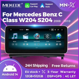 Android 14 Autoradio Für Mercedes Benz C Klasse W204 S204 2008-2010 GPS DSP Multimedia Player
