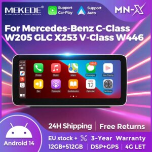 Android14 Autoradio Für Benz C-Klasse W205 GLC X253 V-Klasse W446 CarPlay BT DSP