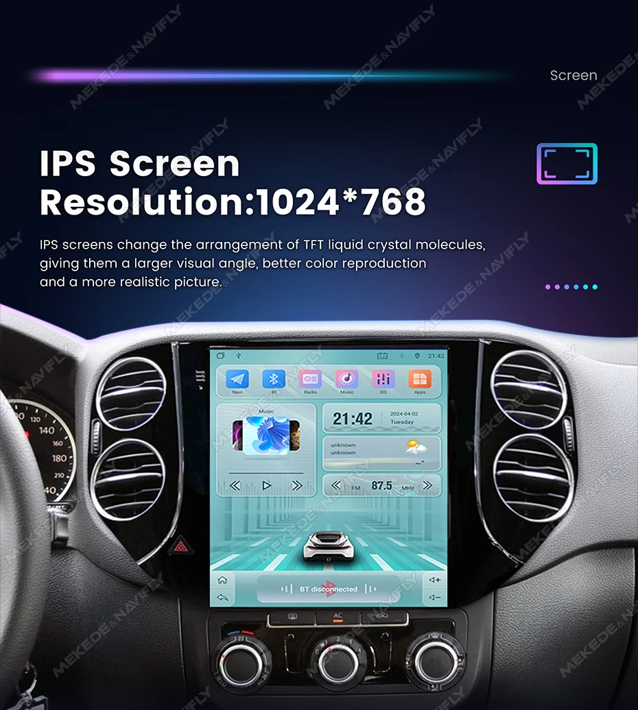 MEKEDE 9,7 Zoll Android 14 Autoradio für Volkswagen Tiguan 1 Nf 2007-2016 Carplay Auto Radio Navigation GPS BT Multimedia Stereo