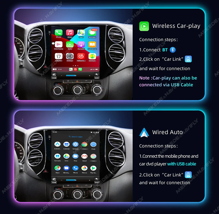 MEKEDE 9,7 Zoll Android 14 Autoradio für Volkswagen Tiguan 1 Nf 2007-2016 Carplay Auto Radio Navigation GPS BT Multimedia Stereo