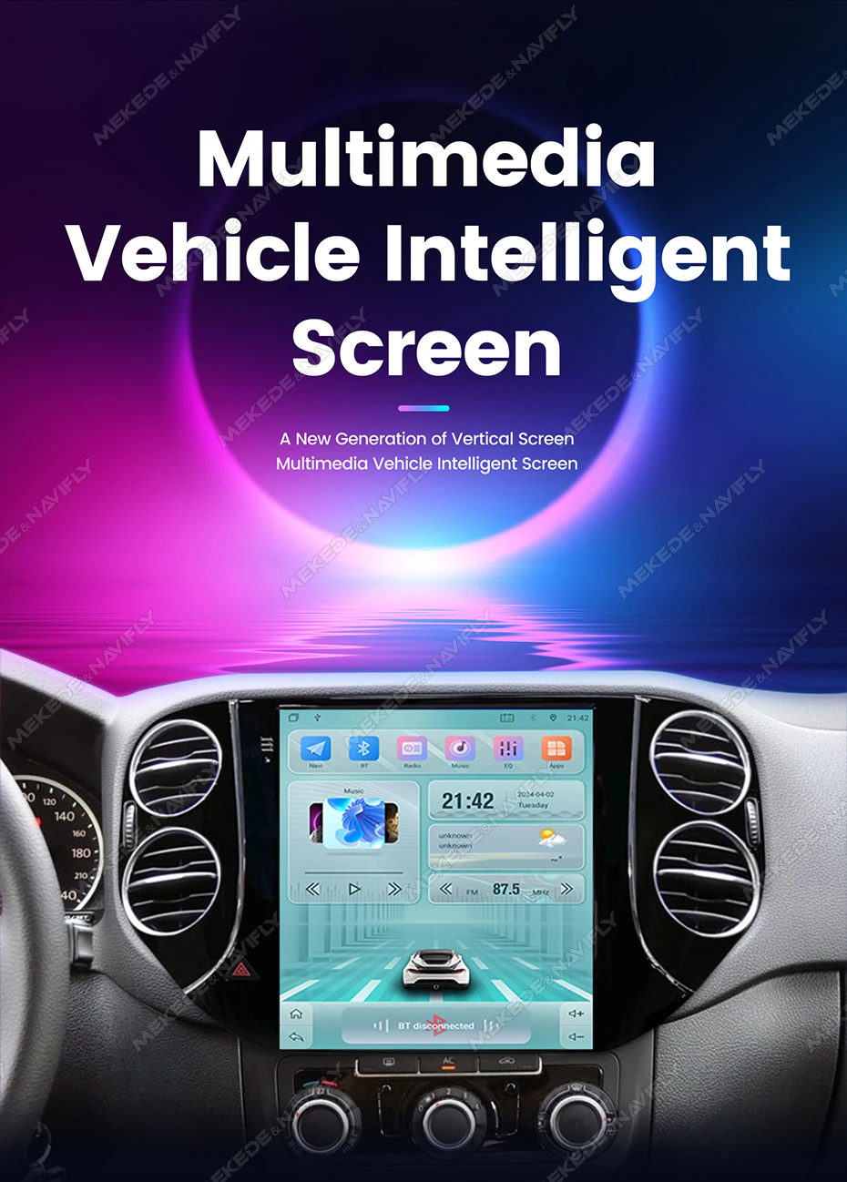 MEKEDE 9,7 Zoll Android 14 Autoradio für Volkswagen Tiguan 1 Nf 2007-2016 Carplay Auto Radio Navigation GPS BT Multimedia Stereo
