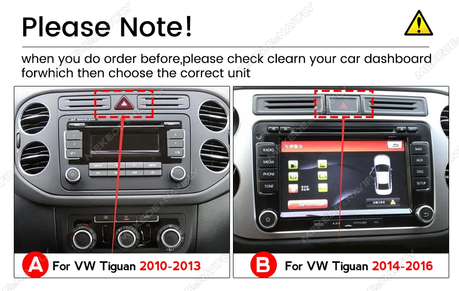 MEKEDE 9,7 Zoll Android 14 Autoradio für Volkswagen Tiguan 1 Nf 2007-2016 Carplay Auto Radio Navigation GPS BT Multimedia Stereo