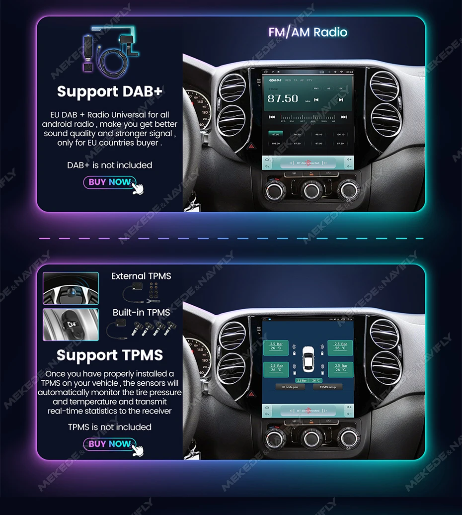 MEKEDE 9,7 Zoll Android 14 Autoradio für Volkswagen Tiguan 1 Nf 2007-2016 Carplay Auto Radio Navigation GPS BT Multimedia Stereo