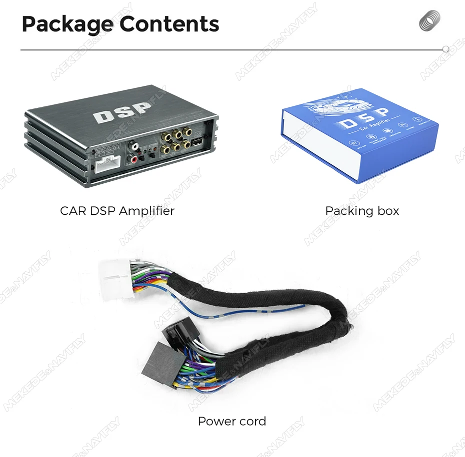 Neuer 4*50W 20-Pin Auto-DSP-Verstärker APP 32EQ-Einstellung für Android-Autoradio Multimedia-Videoplayer unterstützt HPF/LPF/AUX/USB/BT