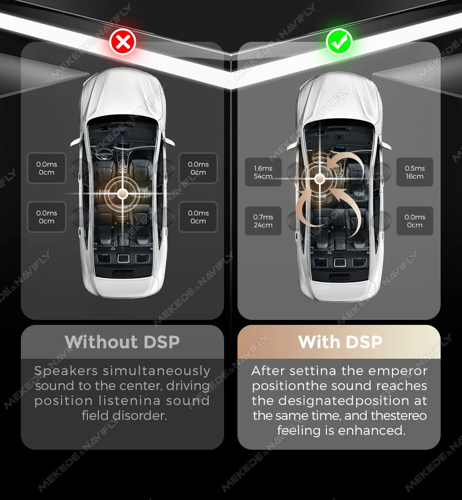 Neuer 4*50W 20-Pin Auto-DSP-Verstärker APP 32EQ-Einstellung für Android-Autoradio Multimedia-Videoplayer unterstützt HPF/LPF/AUX/USB/BT
