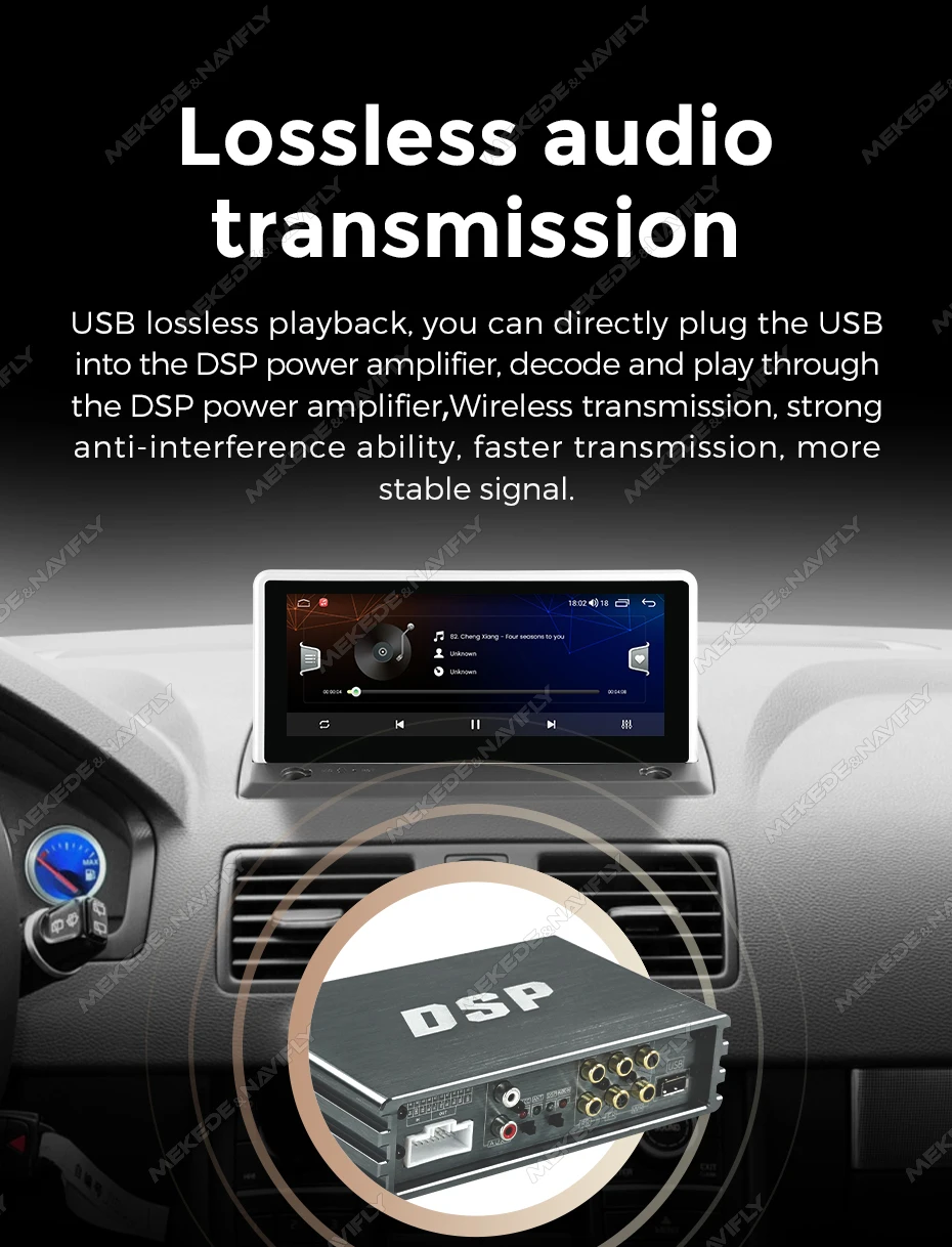 Neuer 4*50W 20-Pin Auto-DSP-Verstärker APP 32EQ-Einstellung für Android-Autoradio Multimedia-Videoplayer unterstützt HPF/LPF/AUX/USB/BT