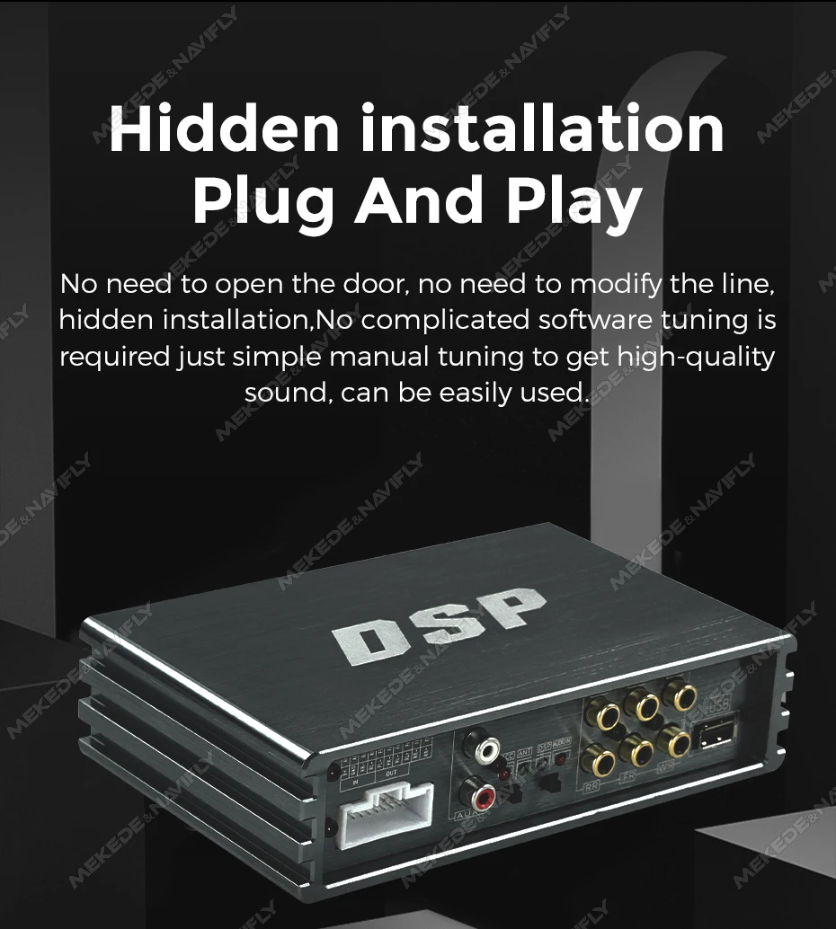 Neuer 4*50W 20-Pin Auto-DSP-Verstärker APP 32EQ-Einstellung für Android-Autoradio Multimedia-Videoplayer unterstützt HPF/LPF/AUX/USB/BT