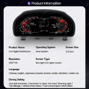 Alternative view of LCD Digital Dashboard Für BMW F10 F11 F18 F01 F02 F03 F06 F07 F12 F13 F15 F16 F25 F26 Unterstützung Fahrzeug Informationen Display