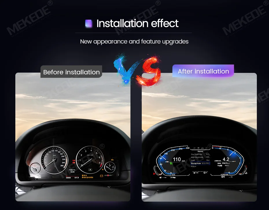 MEKEDE LCD Digital Dashboard Für BMW F10 F11 F18 F01 F02 F03 F06 F07 F12 F13 F15 F16 F25 F26 Unterstützung Fahrzeug Informationen Display