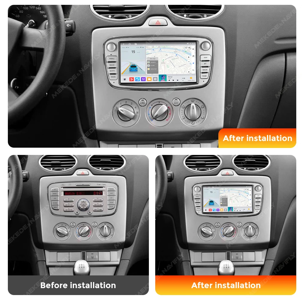 MEKEDE 2Din Auto Radio Android 14 Für Ford Focus 2 S-Max Mondeo 9 Galaxy C-Max Mk2 Mk3 Carplay BT RDS GPS 2DIN Multimedia Player