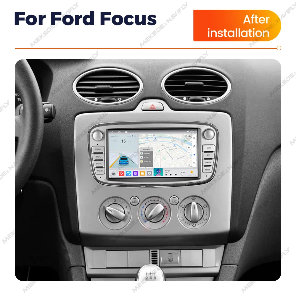 MEKEDE 2Din Auto Radio Android 14 Für Ford Focus 2 S-Max Mondeo 9 Galaxy C-Max Mk2 Mk3 Carplay BT RDS GPS 2DIN Multimedia Player
