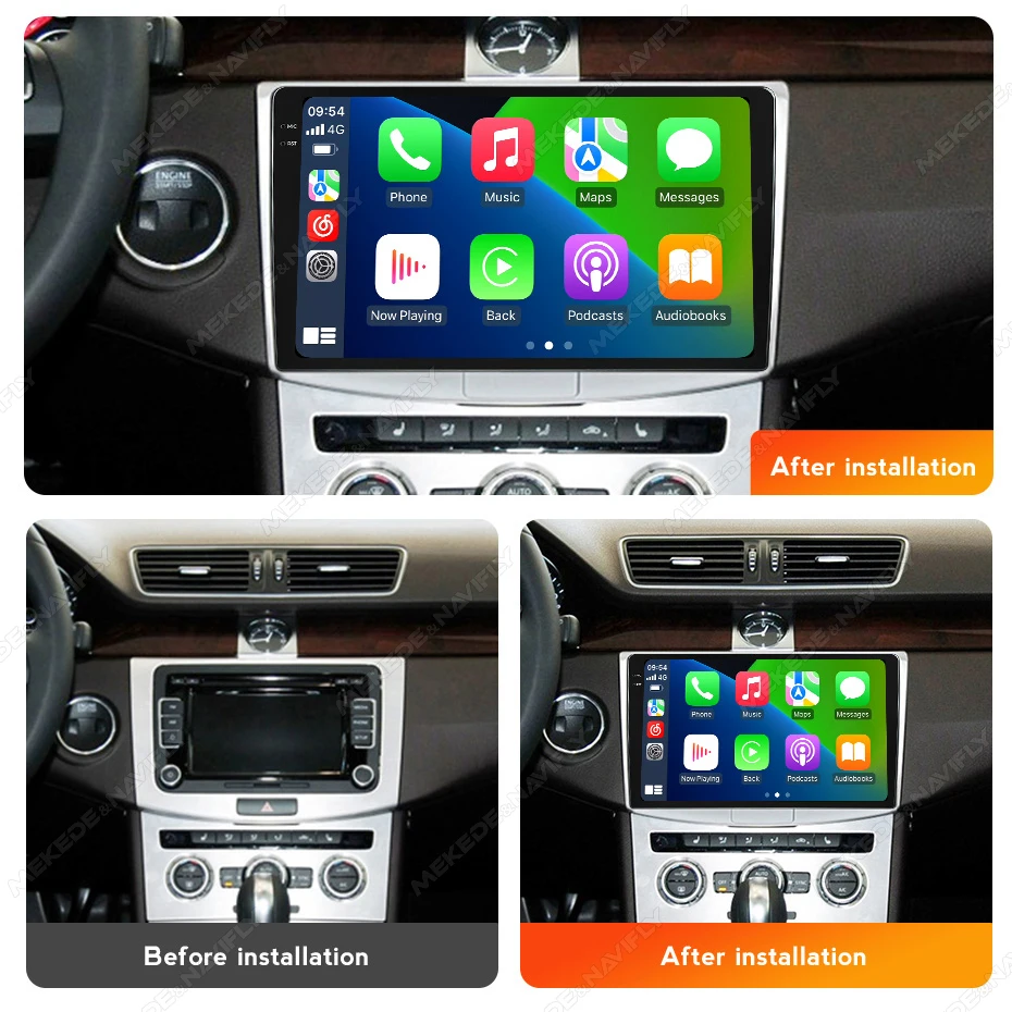 Navifly Drahtlose Carplay Android AUTO 2IDN Für VW Passat B6 B7 CC 2010-2015 Auto Intelligenz System Multimedia Player GPS SWC BT