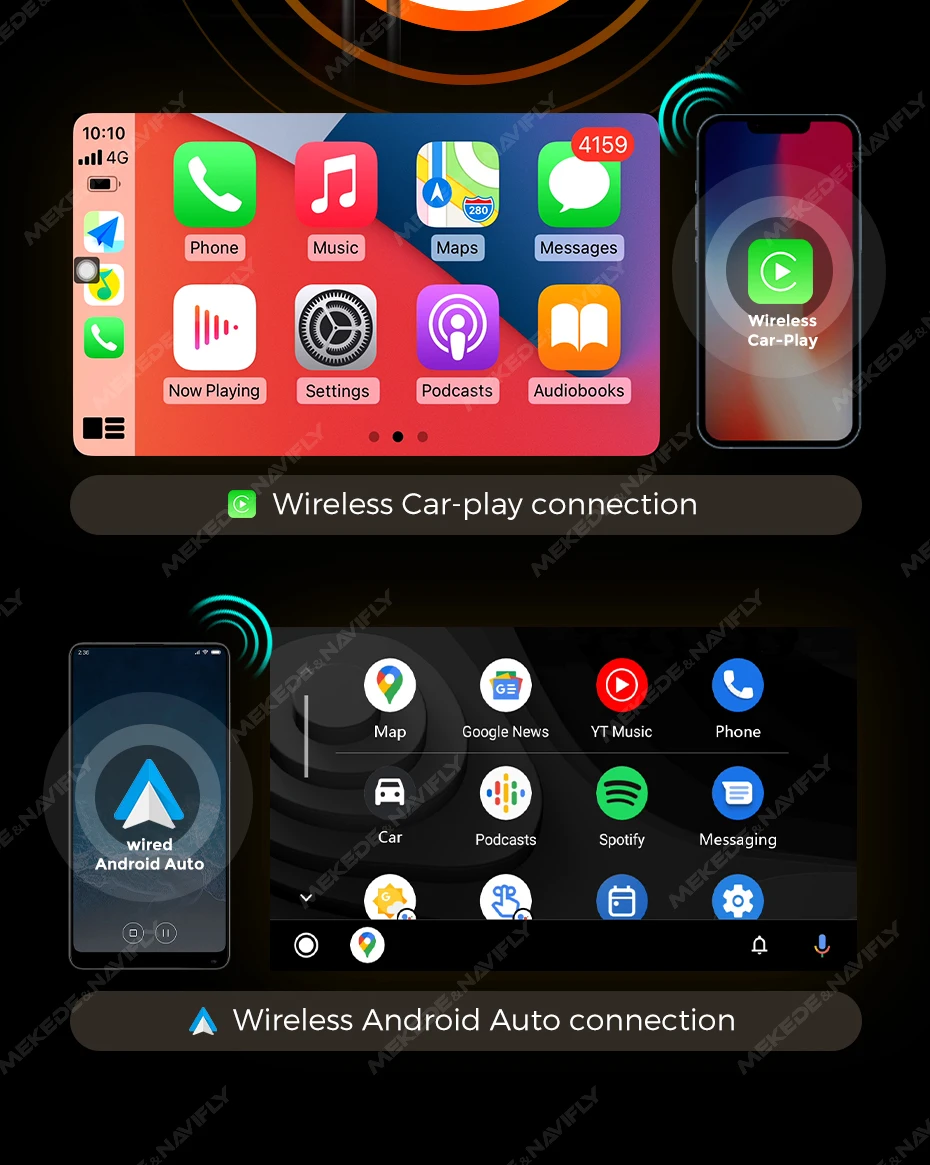 (Eu stock) navifly neue drahtlose Carplay Android Auto Adapter intelligente Mini-Box Plug-and-Play-WLAN schnell verbinden tf universal