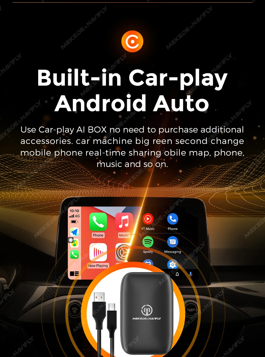 (Eu stock) navifly neue drahtlose Carplay Android Auto Adapter intelligente Mini-Box Plug-and-Play-WLAN schnell verbinden tf universal