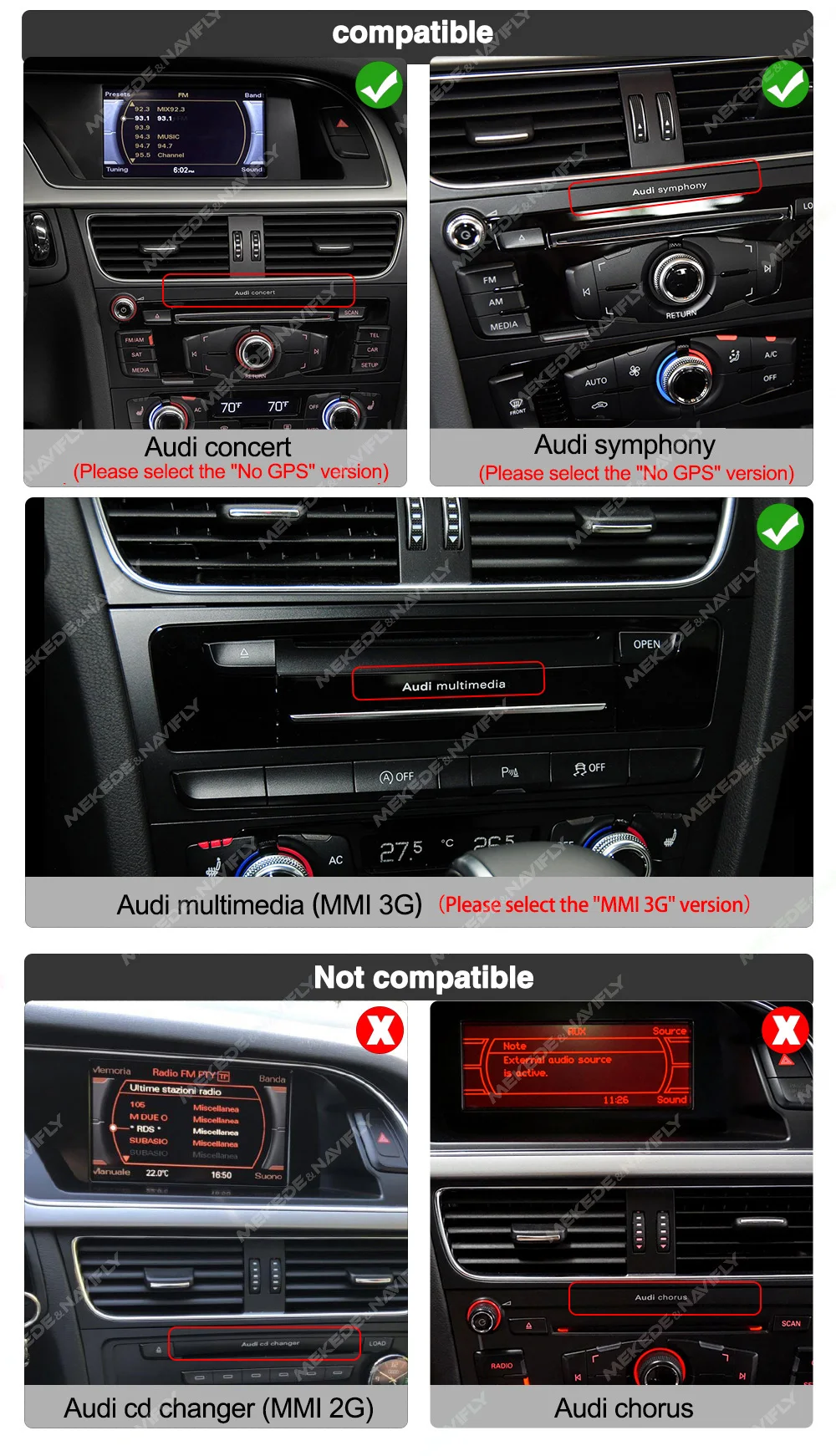 Navifly 8,8 Zoll Original-Stil Radio Wireless Carplay Auto Android 14 für Audi Q5 5,0-8 core BT GPS DSP Multimedia