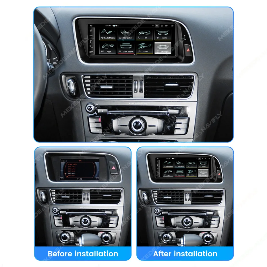 Navifly 8,8 Zoll Original-Stil Radio Wireless Carplay Auto Android 14 für Audi Q5 5,0-8 core BT GPS DSP Multimedia