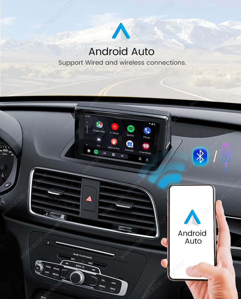 MEKEDE Drahtlose CarPlay Für Audi A1 Q3 A4 A5 Q5 MMI 2G Android Auto Spiegel Link Original Kamera GPS Navigation Video Spielen Idirve