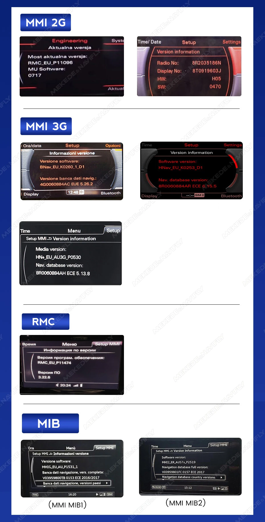 MEKEDE Drahtlose CarPlay Für Audi A1 Q3 A4 A5 Q5 MMI 2G Android Auto Spiegel Link Original Kamera GPS Navigation Video Spielen Idirve