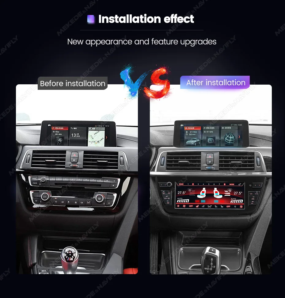 MEKEDE 8,8-Zoll-Klimaanlagenbildschirm für BMW 2er, 3er, 4er Serie, M3, M4 2013-2019, LCD-Digitalanzeige, Sprachsteuerung, Klimaanlagenregulierung