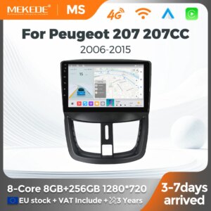 Android Autoradio für Peugeot 207 207CC 2006-2015 Kabelloses Carplay Auto-Multimedia-Player GPS RDS DSP WIFI