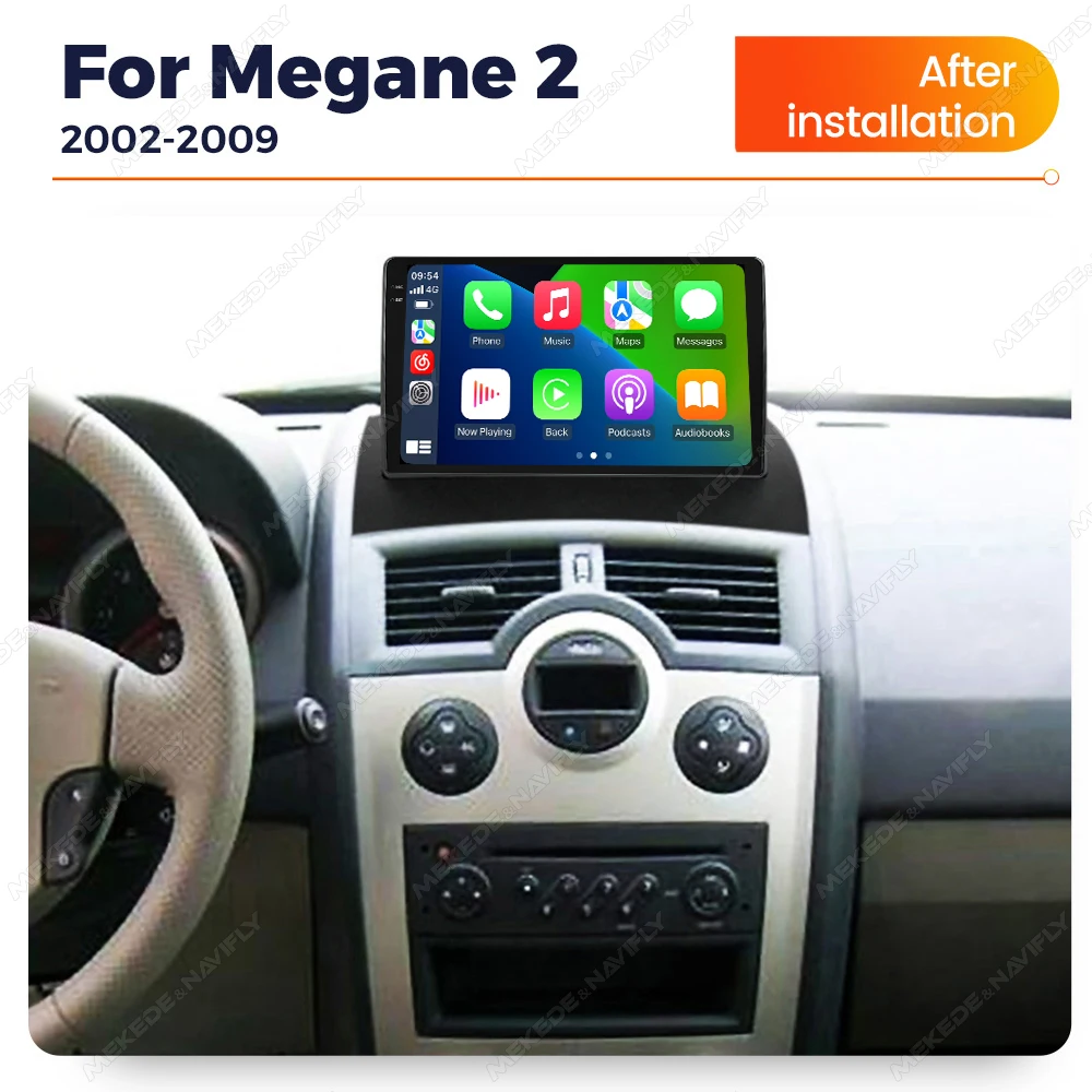 MEKEDE Auto Intelligente System Radio Für Renault Megane 2 2002-2009 GPS Drahtlose CarPlay Android Auto 36EQ DSP 4G WIFI Multimedia
