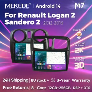 Android 14 Autoradio Multimedia für Renault Logan 2 Sandero 2 2012-2019 2Din GPS-Navigation