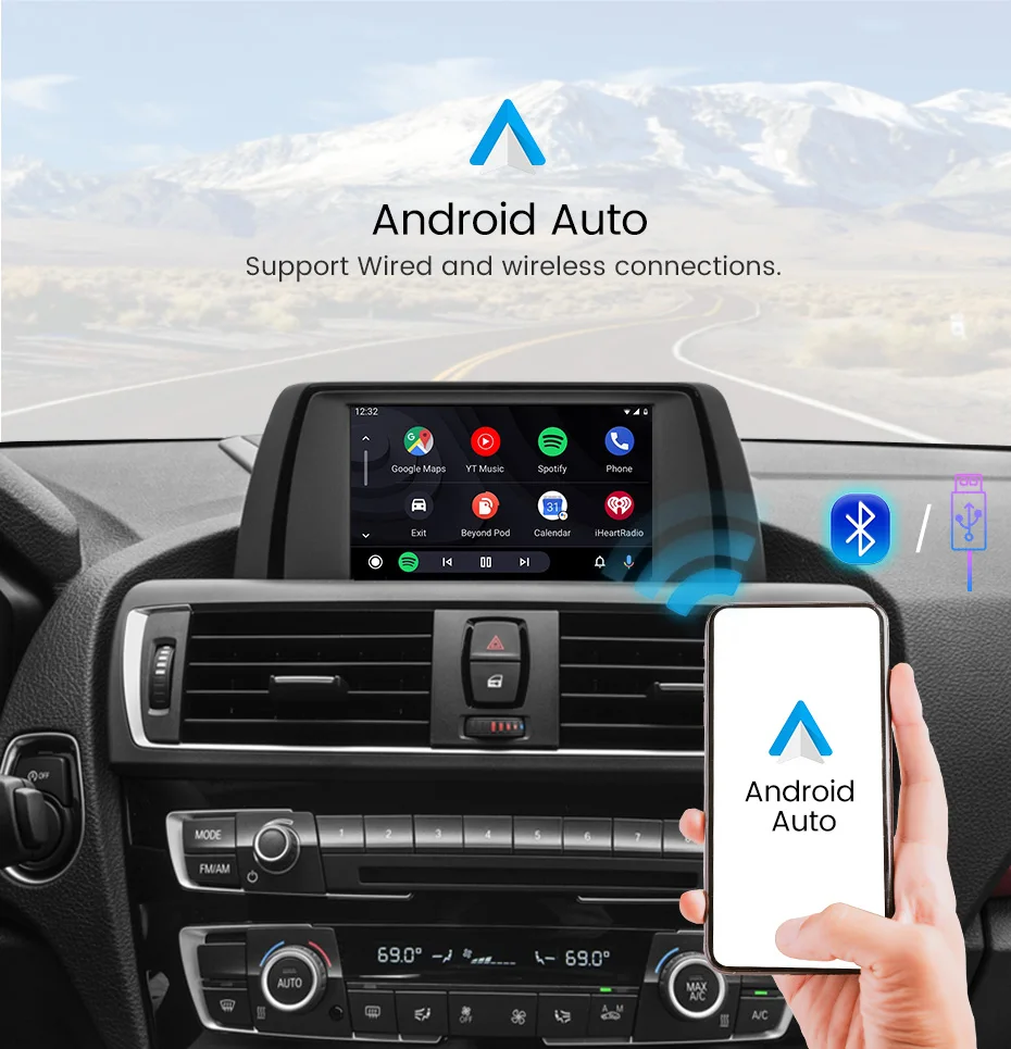 MEKEDE Drahtlose CarPlay Android Auto GPS Für BMW 1 2 3 4 5 6 7 Serie X1 X3 X4 X5 X6 F56 F15 F25 F26 F48 NBT EVO CIC CCC System