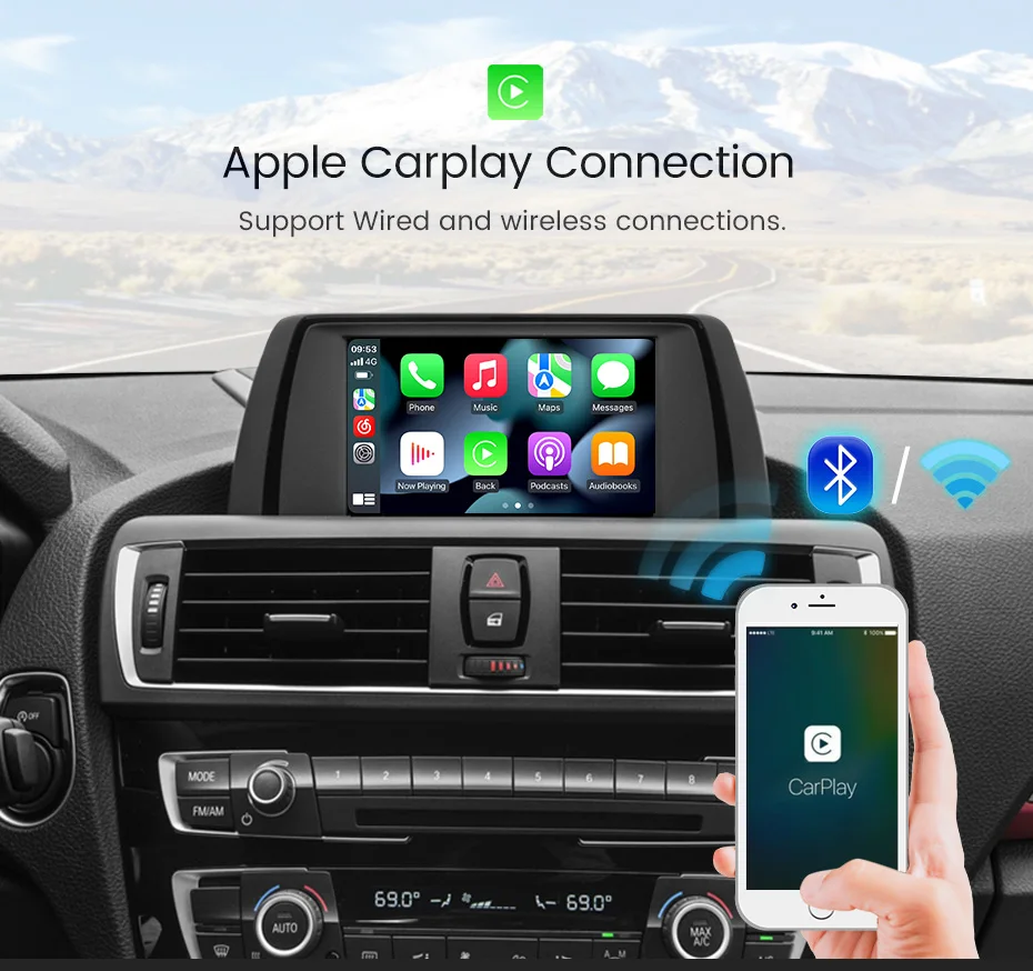 MEKEDE Drahtlose CarPlay Android Auto GPS Für BMW 1 2 3 4 5 6 7 Serie X1 X3 X4 X5 X6 F56 F15 F25 F26 F48 NBT EVO CIC CCC System