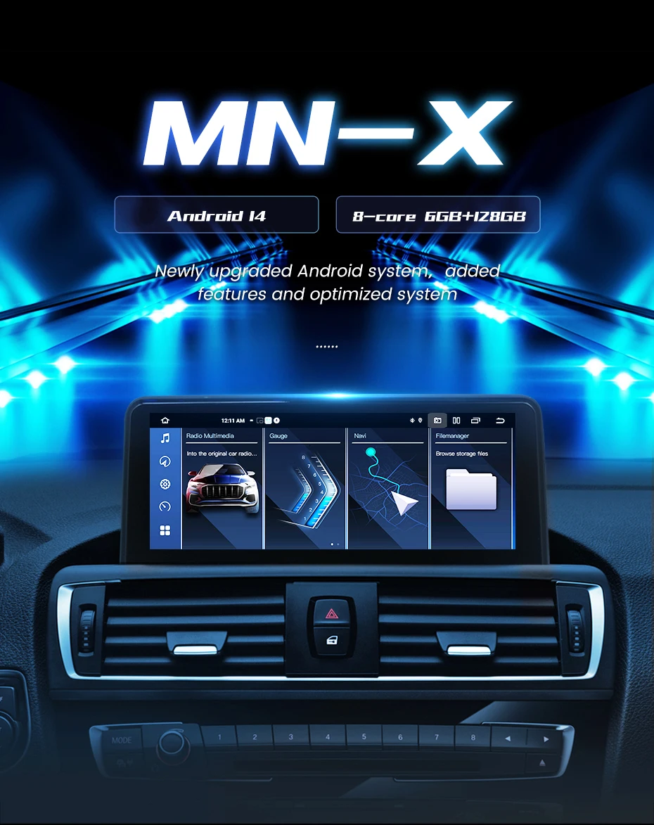 MEKEDE 8,8 Zoll Android 14 Wireless Carplay Autoradio für BMW X3 F25 X4 F26 CIC NBT Navigation GPS 4G DSP All-in-One