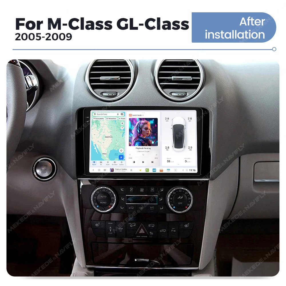 DUDUAUTO 9 Zoll 8 Core Dual-band GPS Drahtlose CarPlay Auto Auto Radio Für Mercedes Benz M-Klasse W164 GL-Klasse X164 ML GL DSP DTS