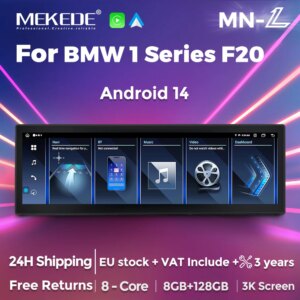 MEKEDE Drahtlose CarPlay Android 14 3K Touchscreen Für BMW 1 Serie F20 F21 F22 F23 2016-2023 NBT EVO System WiFi GPS 4G BT Navi
