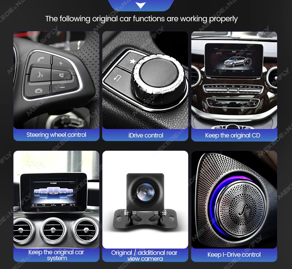 Navifly android 14 auto gps navi bildschirm für mercedes benz c klasse w204 s204 2008 - 2010 gps multimedia wireless carpaly auto wifi