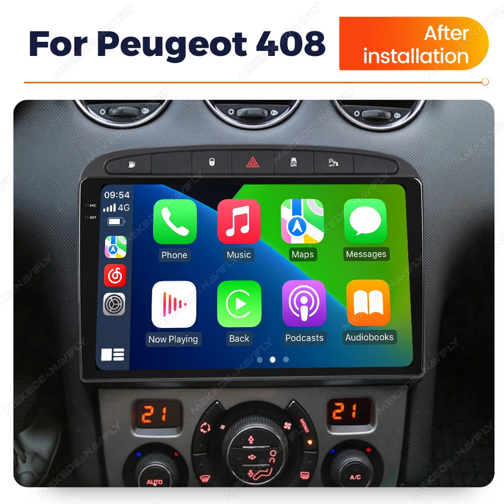 Navifly 8 core 9 zoll 2IDN Android 14 Auto Smart System Multimedia Player Für Peugeot 308 308SW 408 2012-2020 Carplay + AUTO WIFI 4G