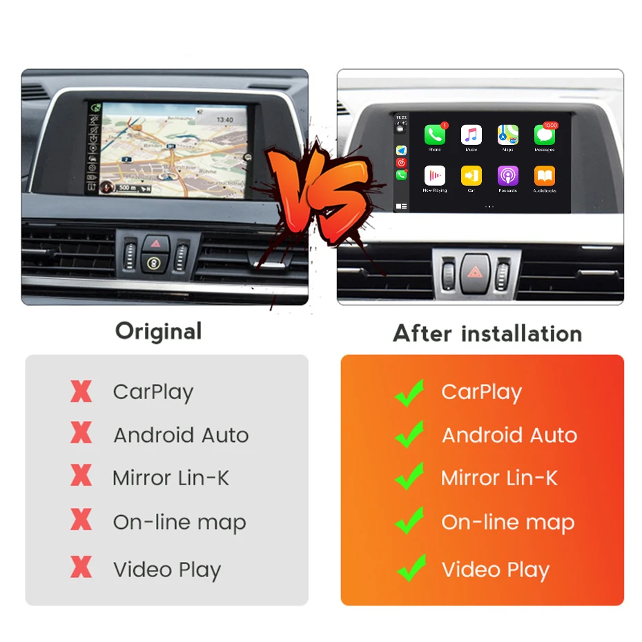 MEKEDE Für Audi A3 A4 A5 Q2 Q5L Q7 MIB System Unterstützung Drahtlose Carplay Android Auto OEM Upgrade Decoder Carplay Box Spiegel link