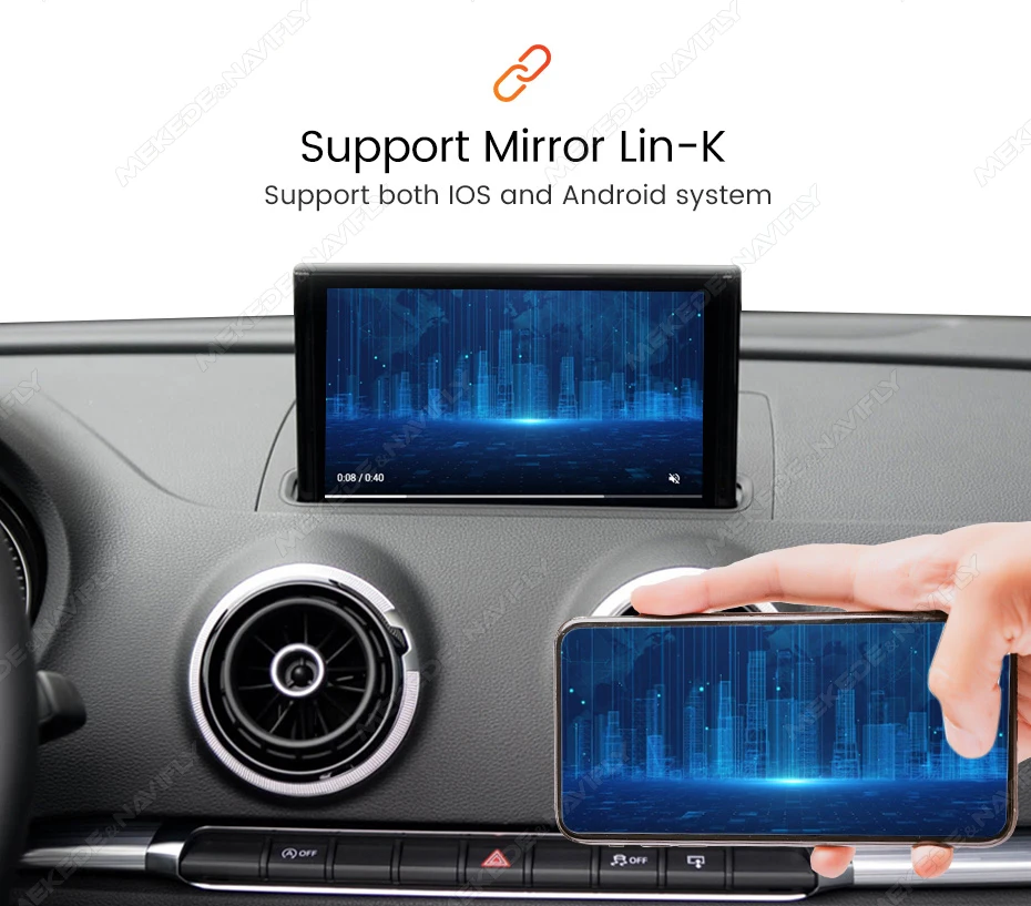 MEKEDE Für Audi A3 A4 A5 Q2 Q5L Q7 MIB System Unterstützung Drahtlose Carplay Android Auto OEM Upgrade Decoder Carplay Box Spiegel link