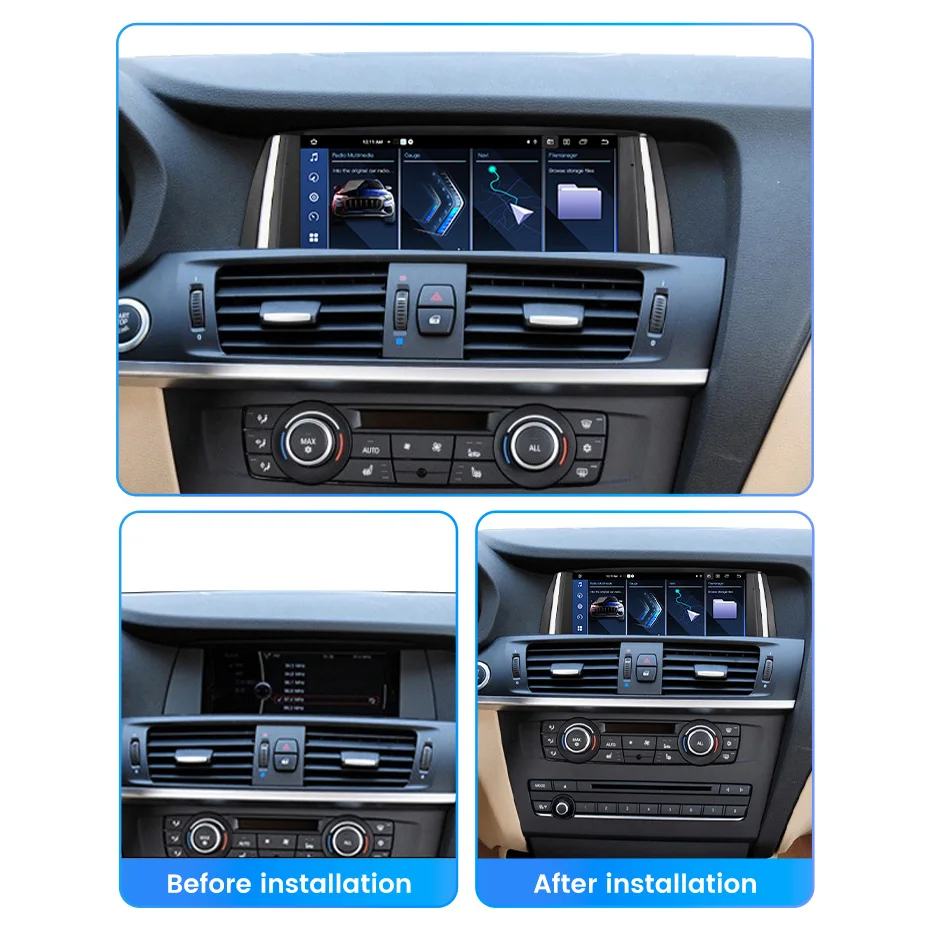 Navifly 8,8 inch android 14 wireless carplay auto multimedia radio für bmw x3 f25 x4 f26 cic nbt navigation gps 4g dsp all-in-one