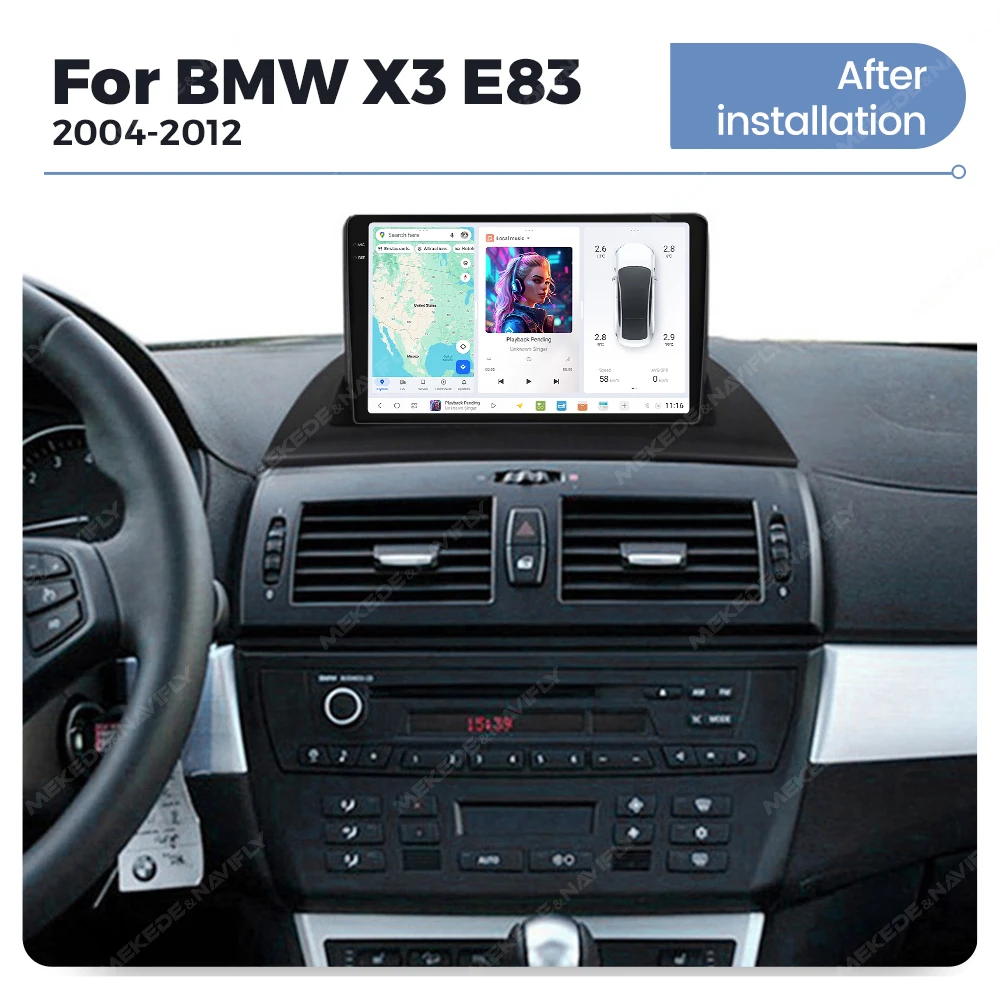 MEKEDE DUDU7 Android 13 Carplay Auto Radio Für BMW X3 E83 2004-2012 GPS Navigation 2Din 8 core 4G BT AI Stimme Multimedia Player