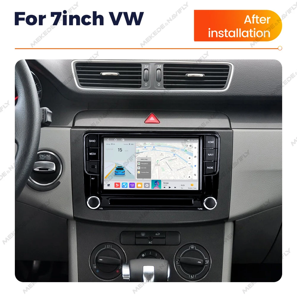 MEKEDE 7 Zoll Android 14 Autoradio Für Volkswagen Seat Skoda Passat Golf Polo Multimedia Player GPS Carplay 4G RDS Stereo Player