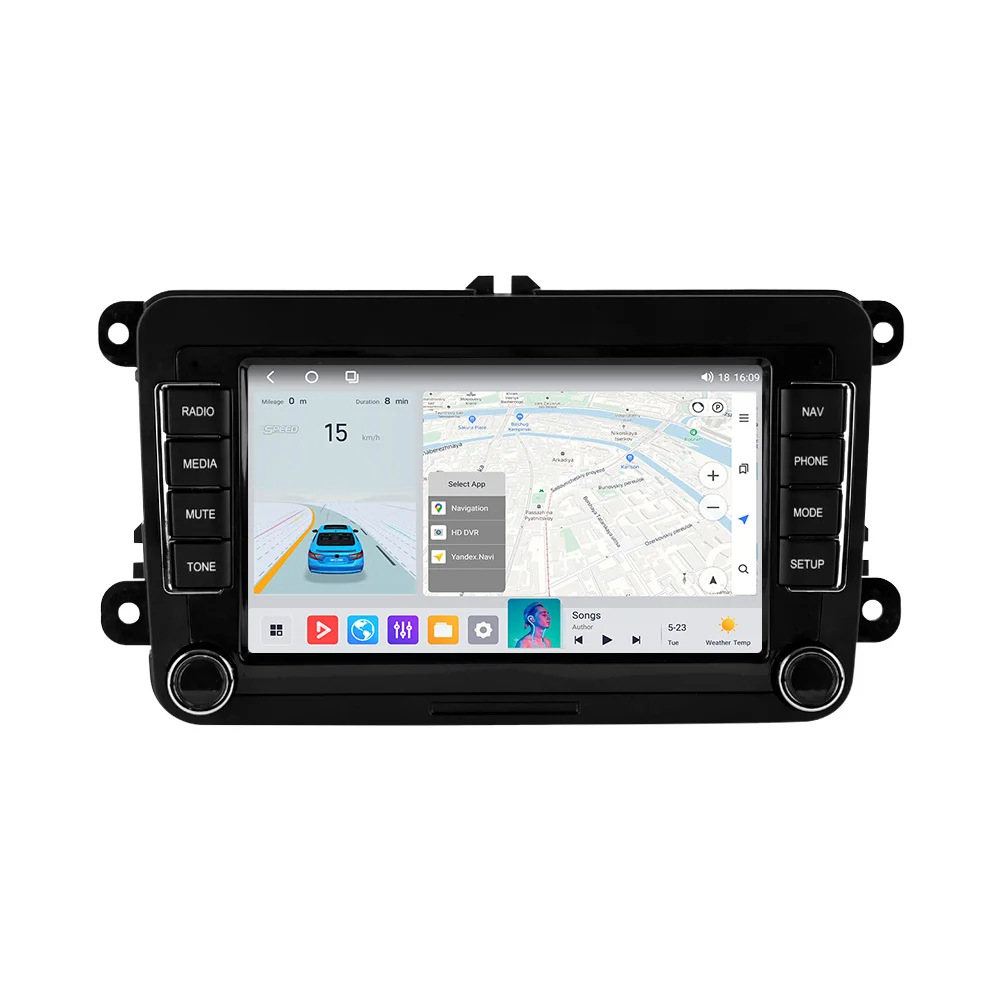 MEKEDE 7 Zoll Android 14 Autoradio Für Volkswagen Seat Skoda Passat Golf Polo Multimedia Player GPS Carplay 4G RDS Stereo Player