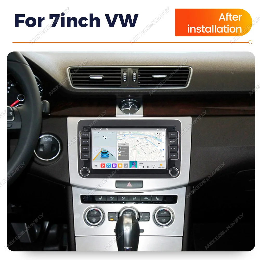 MEKEDE 7 Zoll Android 14 Autoradio Für Volkswagen Seat Skoda Passat Golf Polo Multimedia Player GPS Carplay 4G RDS Stereo Player