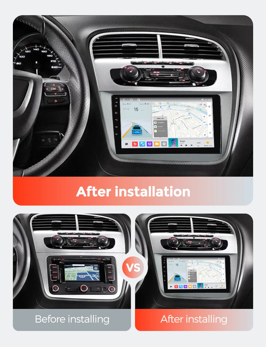 MEKEDE 8-Kern UIS7862 Autoradio für Seat Altea XL Toledo 3 2004-2015 GPS-Navigation Kabelloses Carplay Android Auto BT 4G RDS DSP