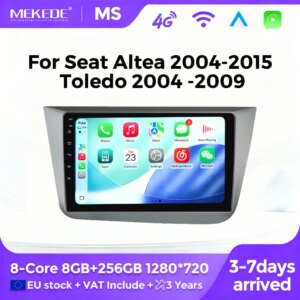 Android Autoradio für Seat Altea XL Toledo 3 2004-2015 GPS-Navigation Kabelloses Carplay Android Auto BT 4G RDS DSP