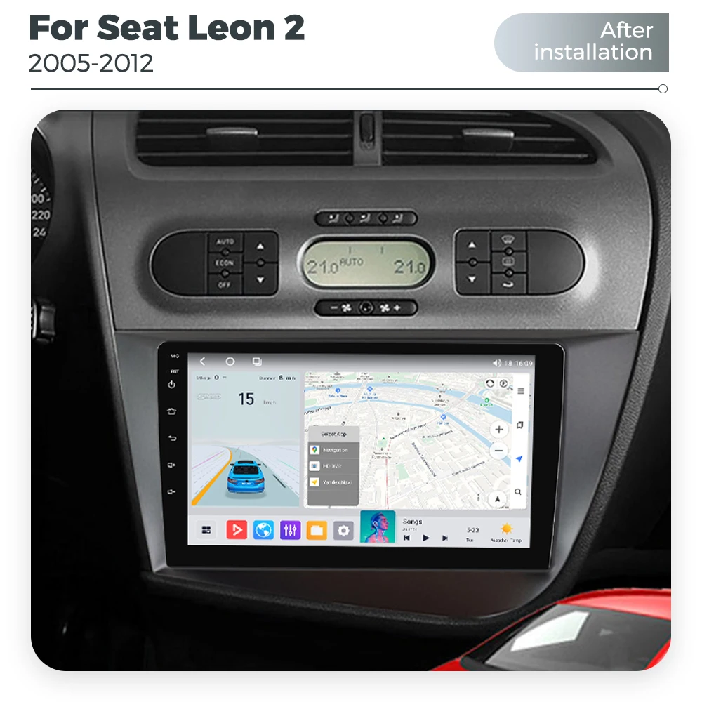 MEKEDE Android Intelligentes System Autoradio Wireless CarPlay Auto Für SEAT Leon 2 MK2 2005-2012 Multimedia Video Player DSP RDS