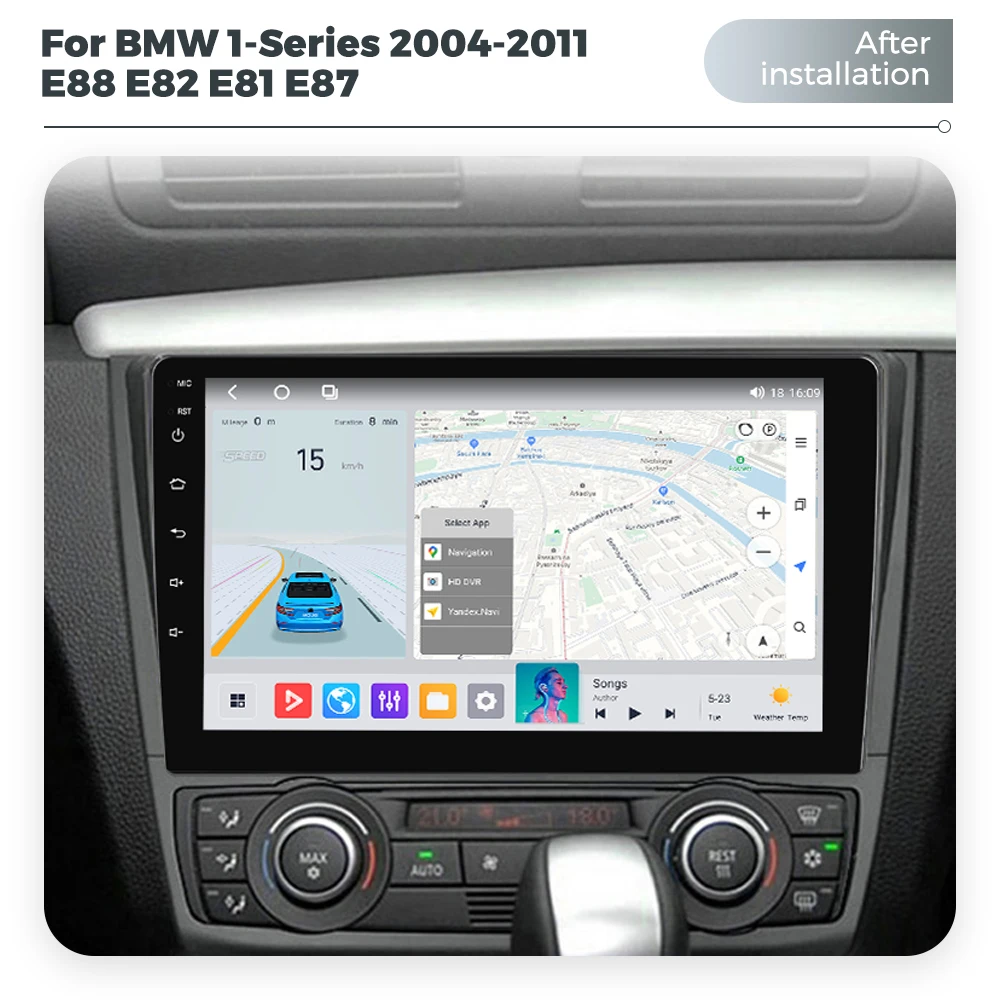 MEKEDE 8-Kern 256GB Android-System Kabelloses CarPlay Auto für BMW 1er Serie E87 E81 E82 E88 2004-2011 Autoradio Multimedia RDS DSP