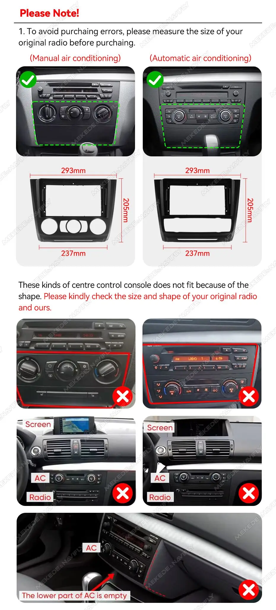 MEKEDE 8-Kern 256GB Android-System Kabelloses CarPlay Auto für BMW 1er Serie E87 E81 E82 E88 2004-2011 Autoradio Multimedia RDS DSP