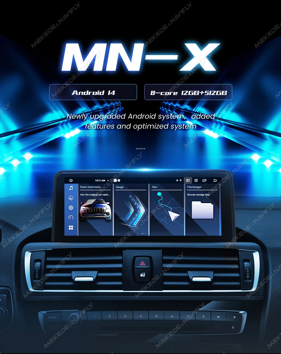 MEKEDE 12,3 Zoll 8 Core Android 14 Auto Auto Radio Für BMW 1 Serie F20 F21 2 serie F23 GPS Drahtlose Android Carplay Auto 4G DSP